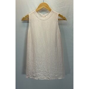 Vince Womens chiffon Sleeveless Tank Top pale pink zip back flowy Size M‎